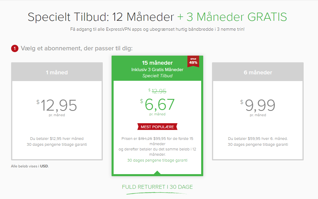 expressvpn anmeldelse priser